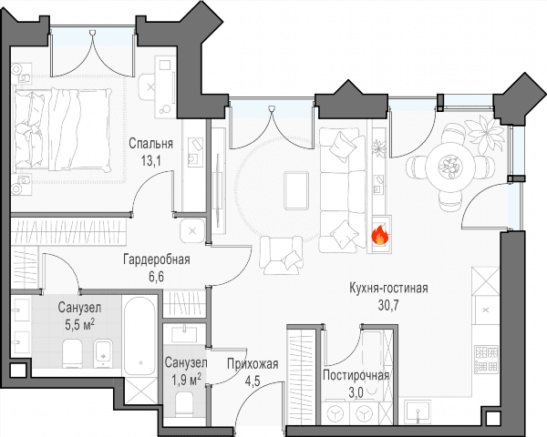 Достижение Москва — планировка 2