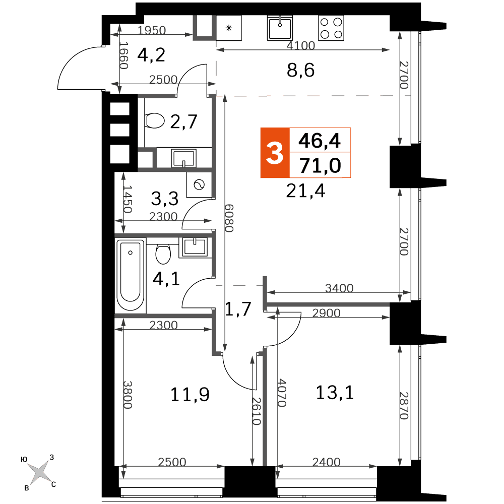 Amber City Москва — планировка 3