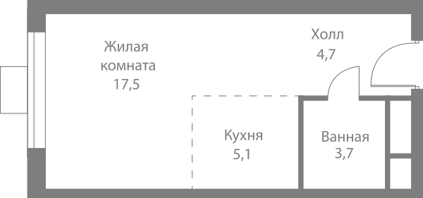 Stellar City Москва — планировка Студия