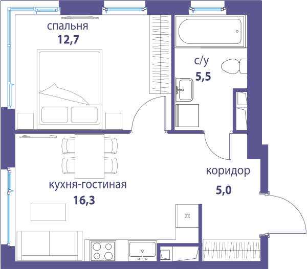 Символ, Независимость Москва — планировка 1