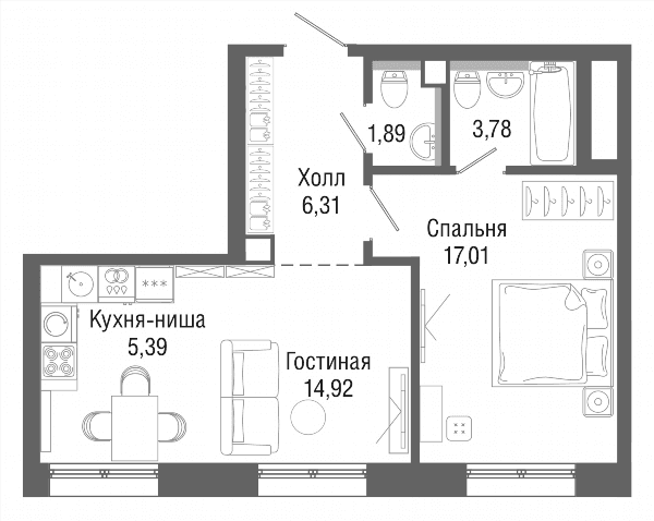 Селигер Сити Москва — планировка 1