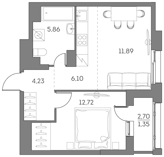 Аквилон BESIDE 2.0 Москва — планировка 1
