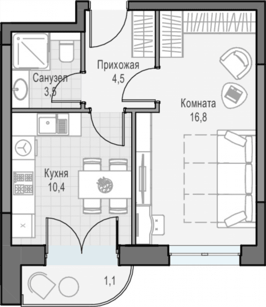 Достижение Москва — планировка 1