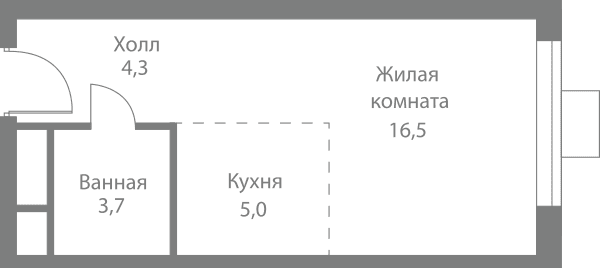 Stellar City Москва — планировка Студия
