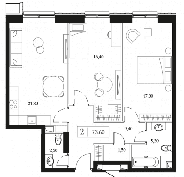 Dream Towers Москва — планировка 2