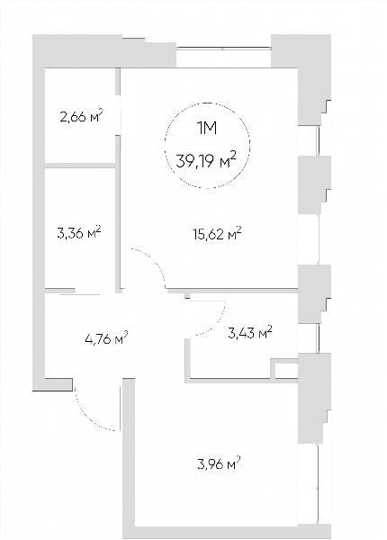 Nice loft Москва — планировка 1-комнатные апартаменты