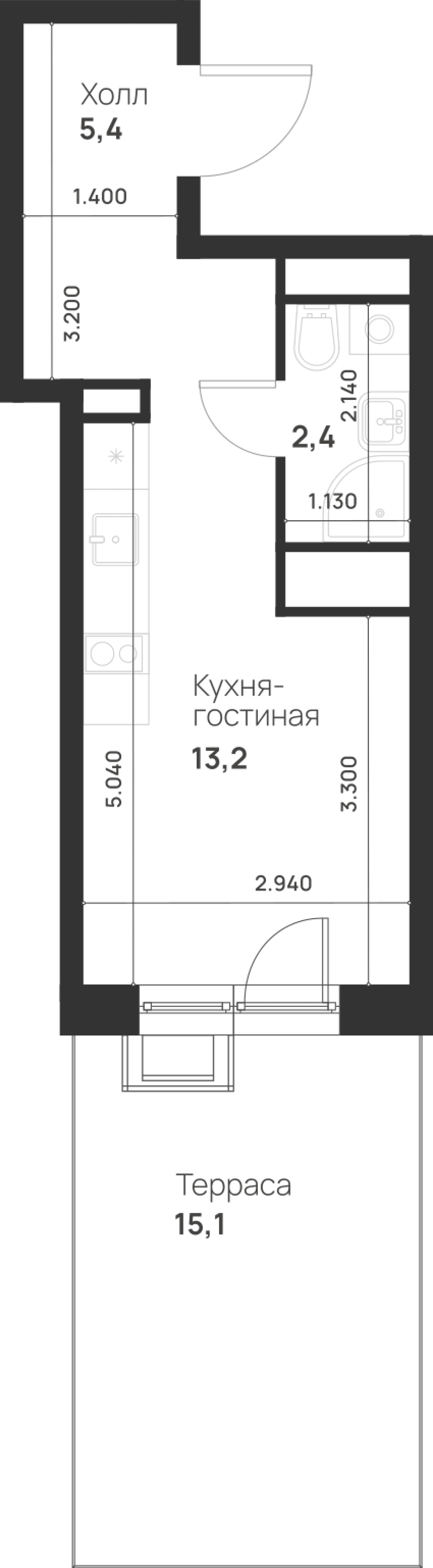 Foreville Москва — планировка Студия