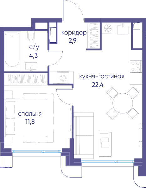 Остров, Остров.8 Москва — планировка 1