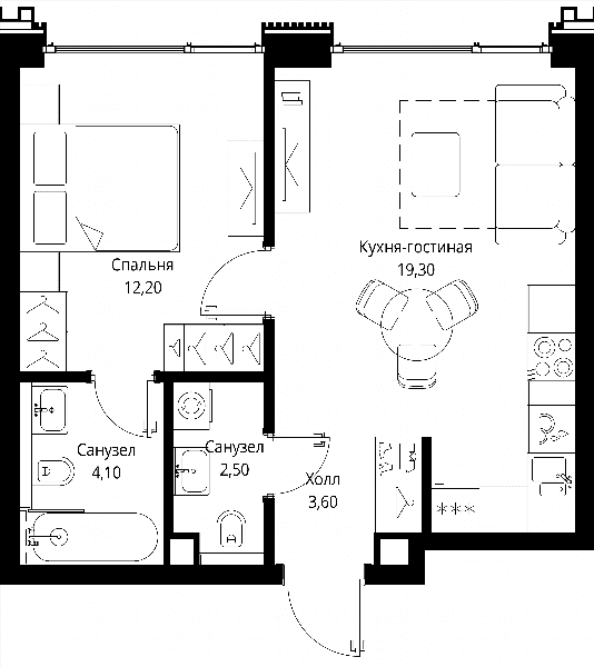 Cityzen Москва — планировка 1