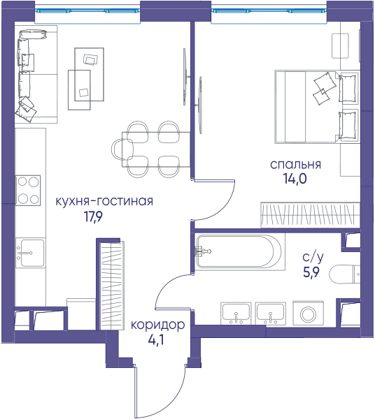 Остров, Остров.5 Москва — планировка 1