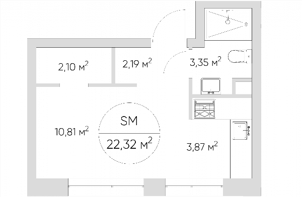 Nice loft Москва — планировка Студия