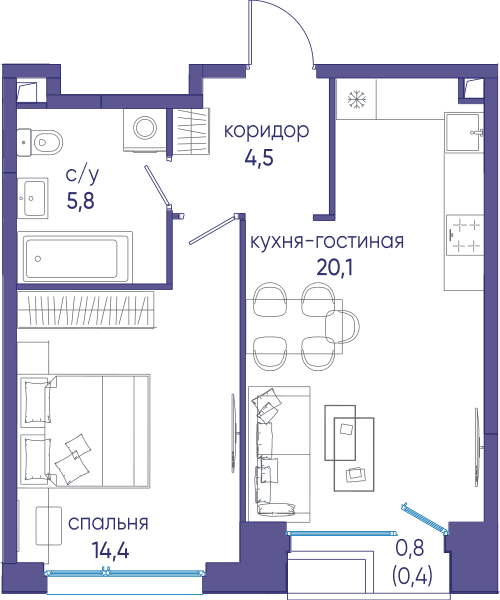 Остров, Остров.6 Москва — планировка 1