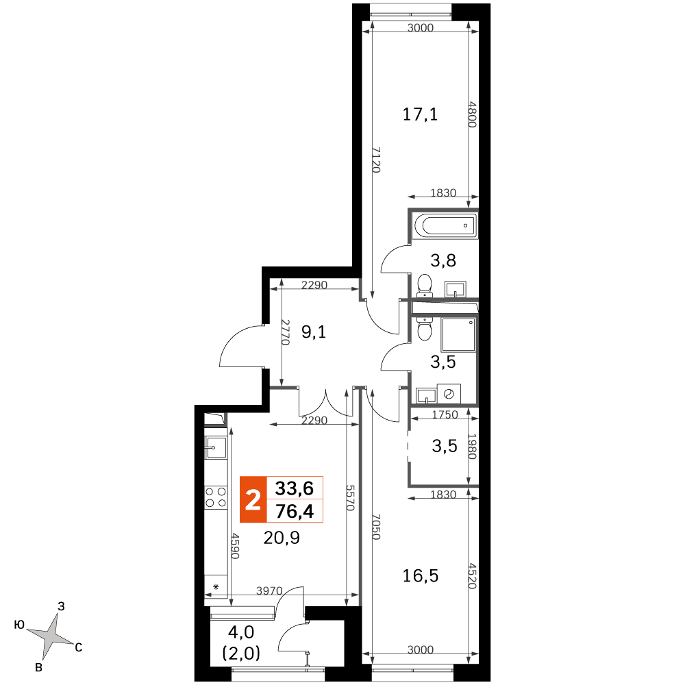Sky Garden Москва — планировка 2