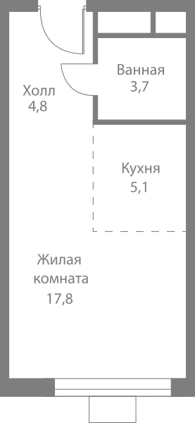 Stellar City Москва — планировка Студия