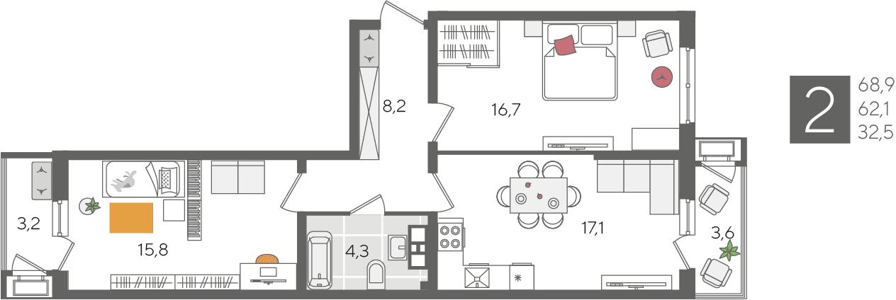 Рекорд 2 Краснодар — планировка 2