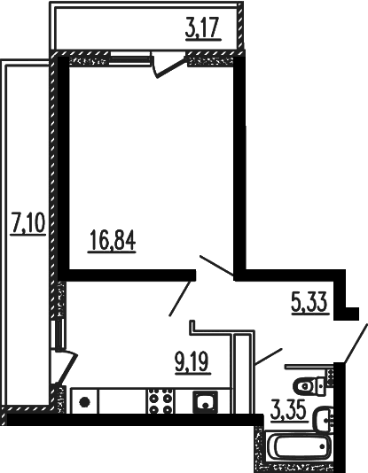 Рекорд 2 Краснодар — планировка 1