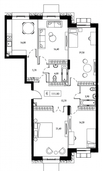 Dream Towers Москва — планировка 4