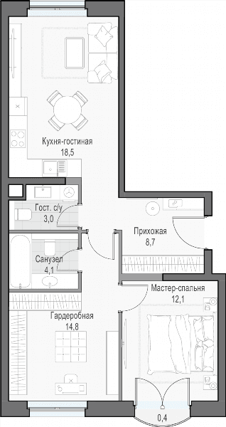 Достижение Москва — планировка 2