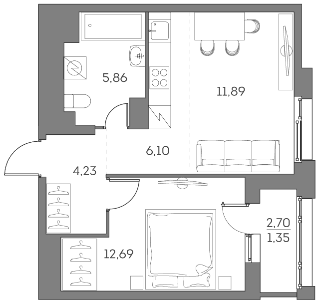 Аквилон BESIDE 2.0 Москва — планировка 1