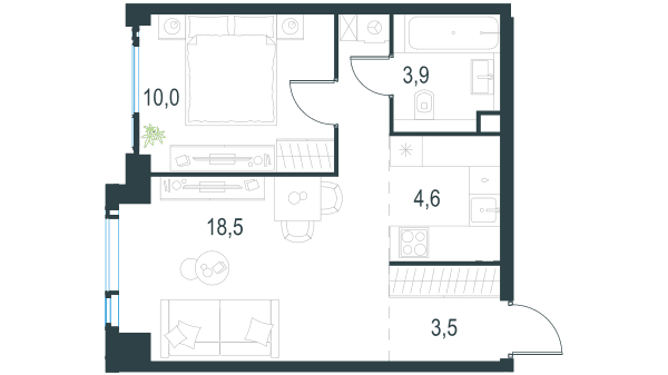 Level Мичуринский, этапы 1 и 2 Москва — планировка 2