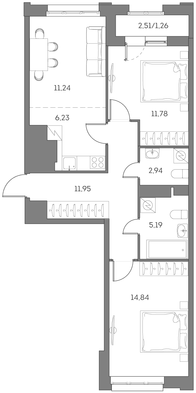Аквилон BESIDE 2.0 Москва — планировка 1