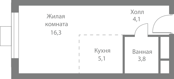 Stellar City Москва — планировка Студия