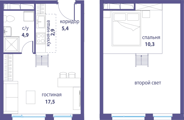 Символ, Независимость Москва — планировка Студия