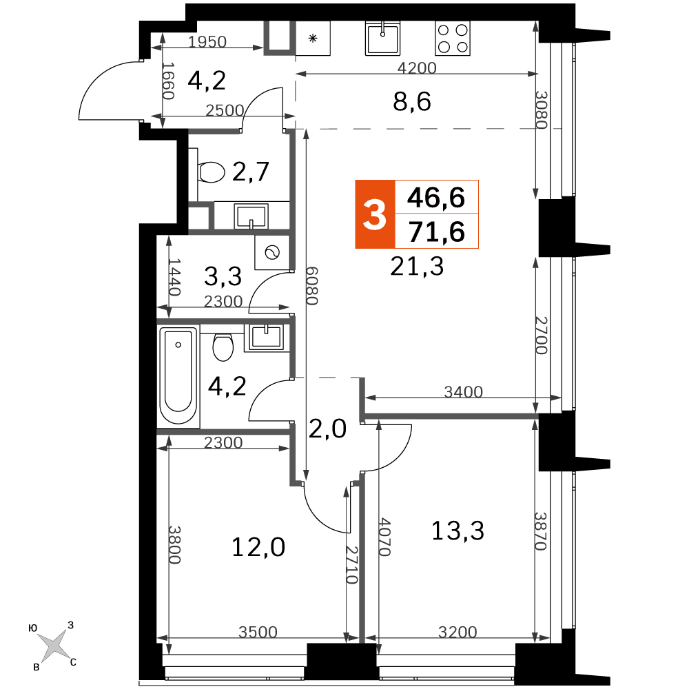 Amber City Москва — планировка 3