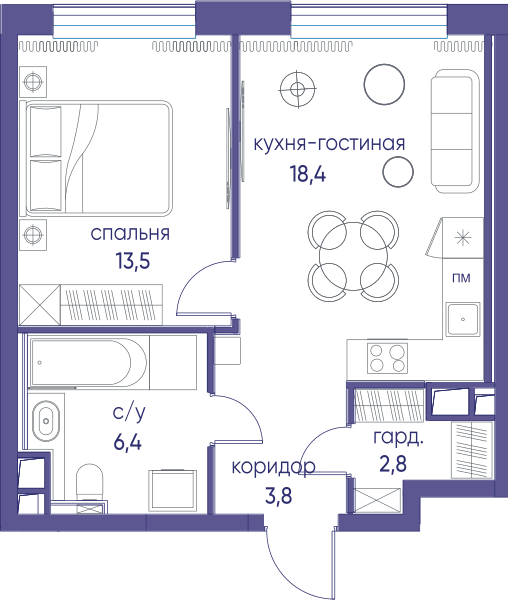 Остров, Остров.5 Москва — планировка 1