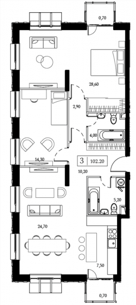 Dream Towers Москва — планировка 3