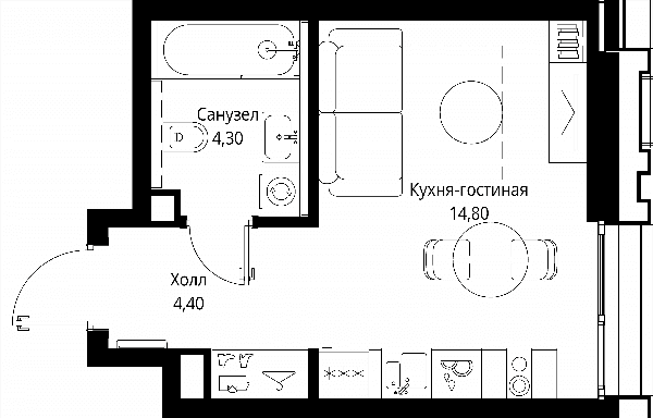Cityzen Москва — планировка Студия