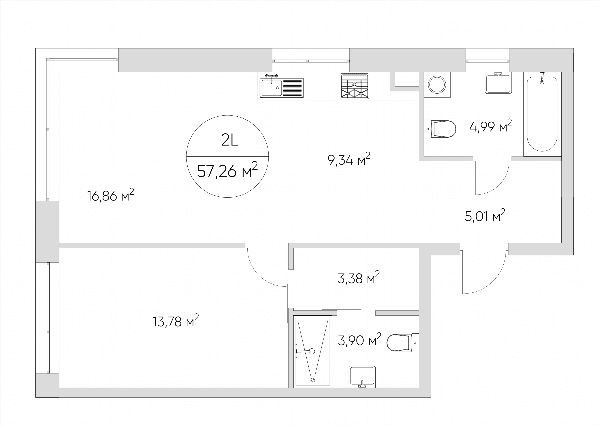 Nice loft Москва — планировка 2-комнатные апартаменты
