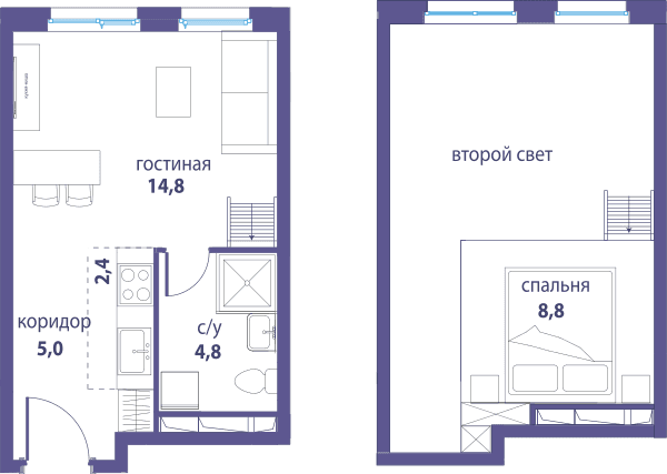 Символ, Независимость Москва — планировка Студия