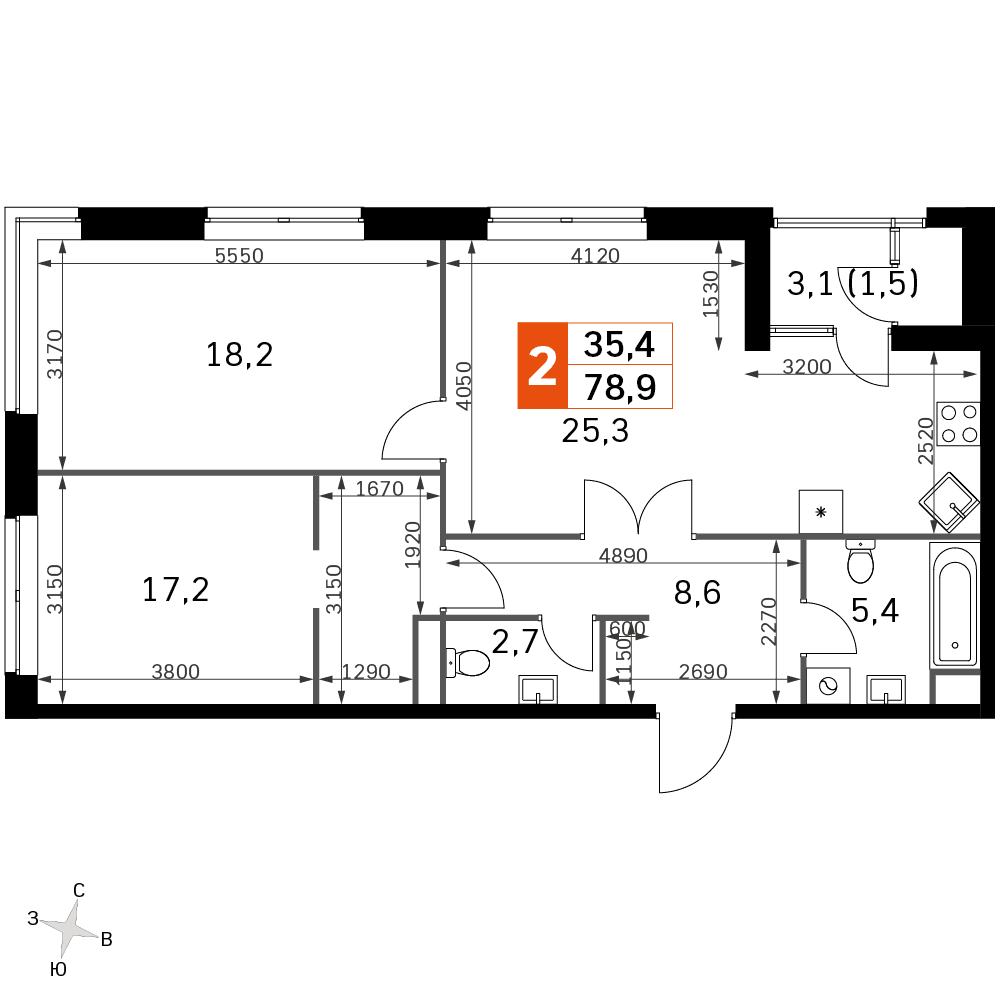 Sky Garden Москва — планировка 3