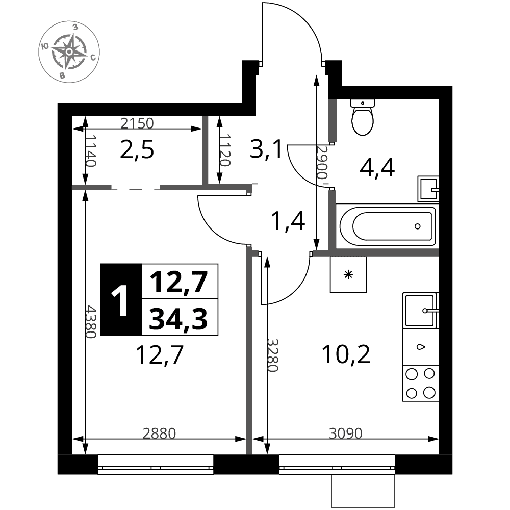 1-й Ясеневский Москва — планировка 1
