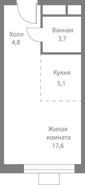 Stellar City Москва — планировка Студия