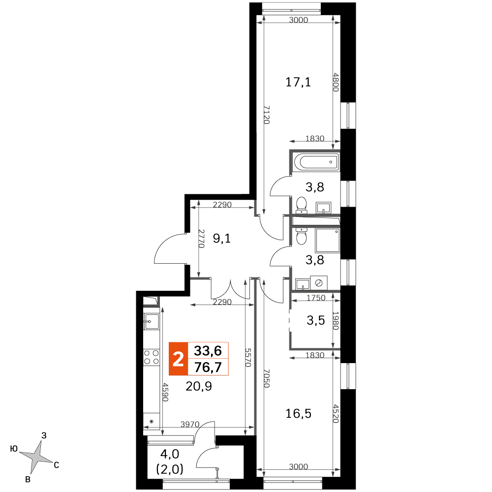 Sky Garden Москва — планировка 2