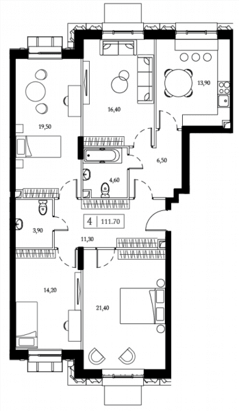 Dream Towers Москва — планировка 4