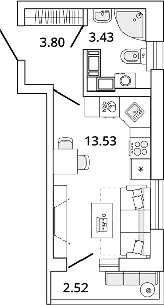 MASTER PLACE Санкт-Петербург — планировка Студия