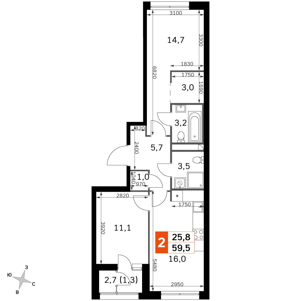 Sky Garden Москва — планировка 2