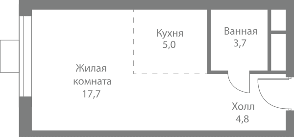 Stellar City Москва — планировка Студия