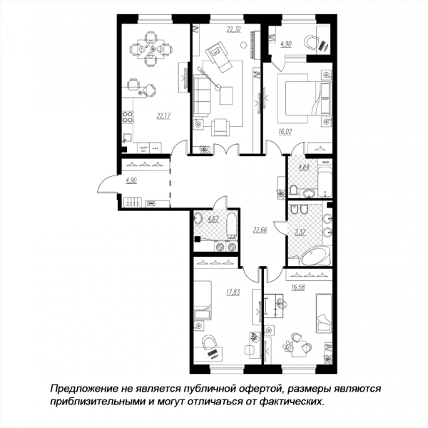 ЖК «Петровская Доминанта», корпус А Санкт-Петербург — планировка 4