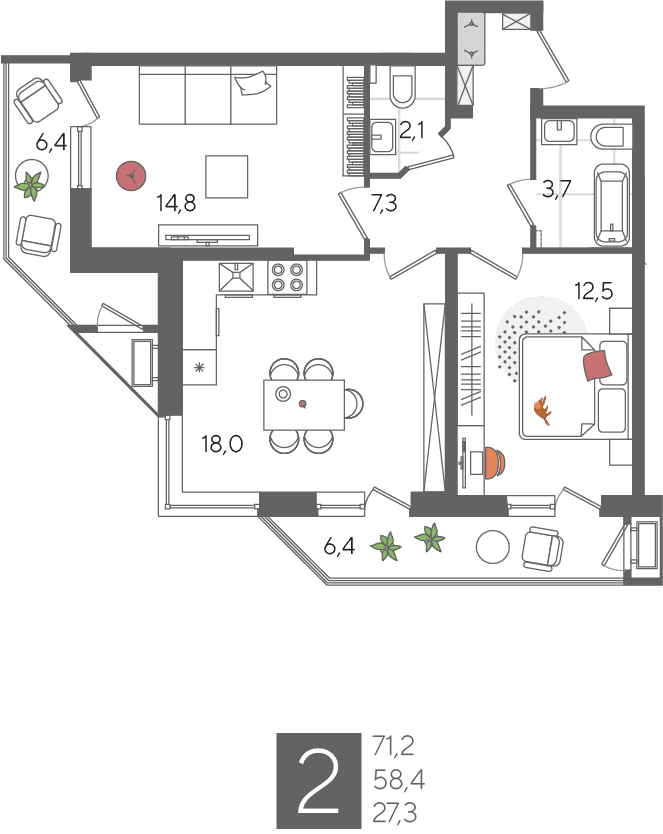 Рекорд 2 Краснодар — планировка 2