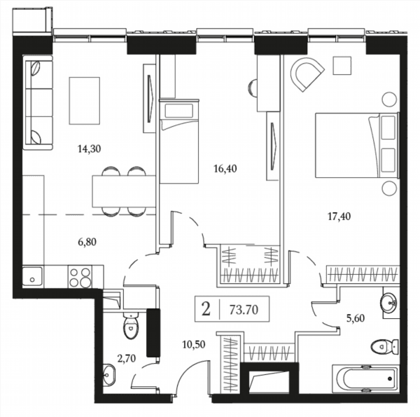 Dream Towers Москва — планировка 2