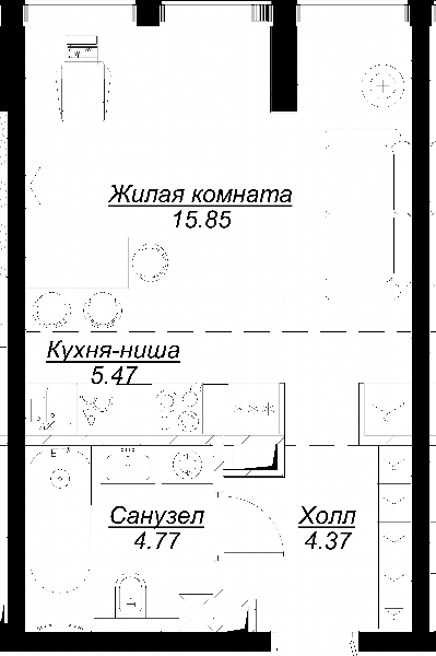 MOD Москва — планировка Студия