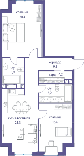 Остров, Остров.4 Москва — планировка 2