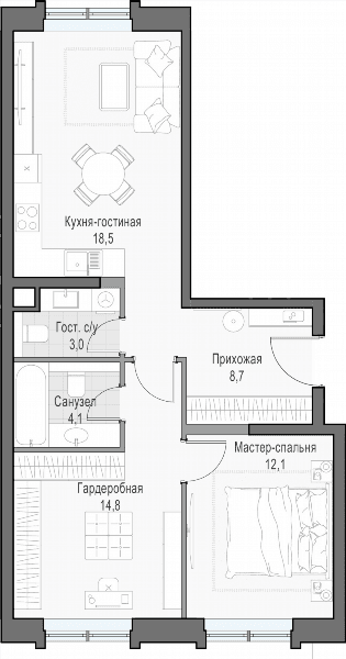 Достижение Москва — планировка 2