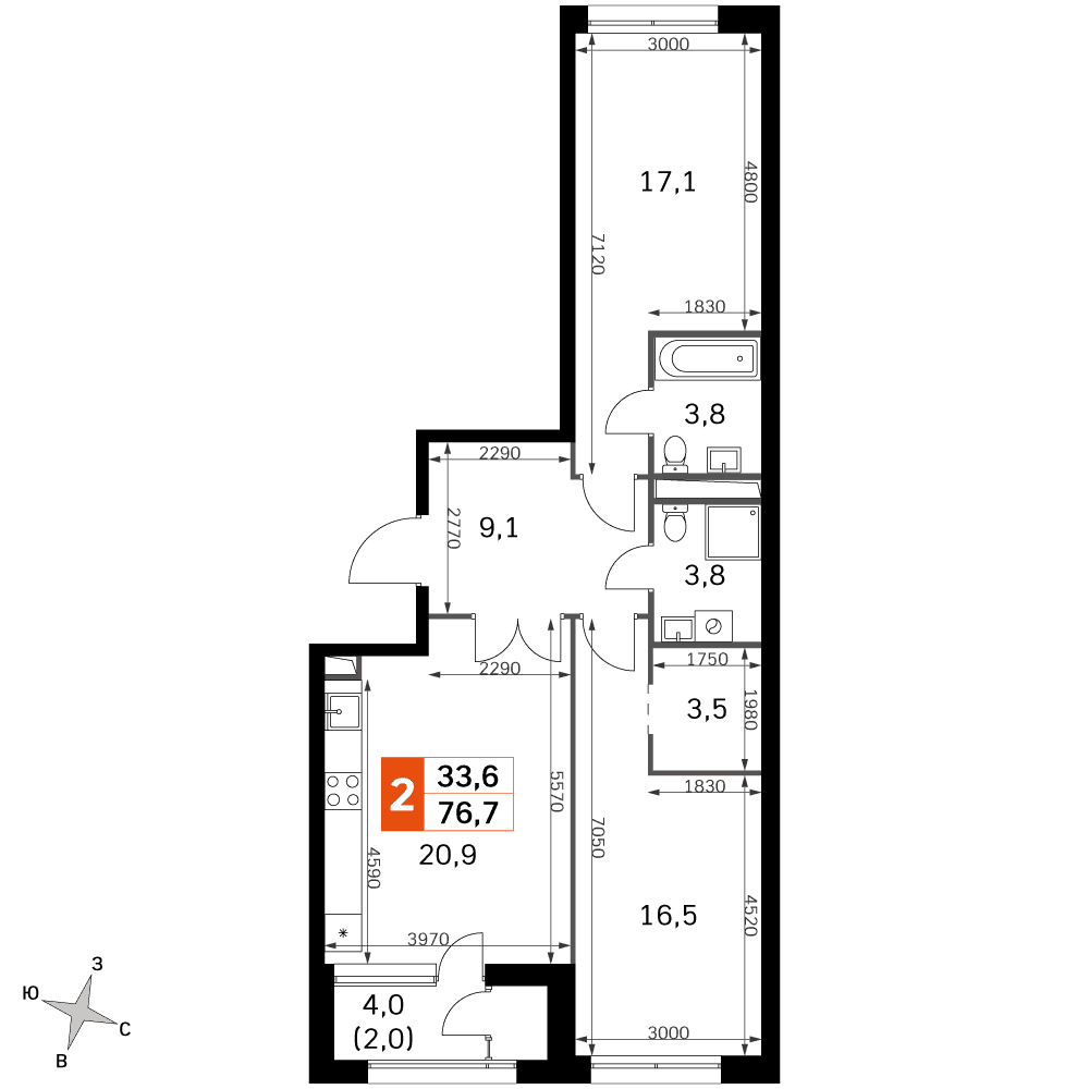 Sky Garden Москва — планировка 2