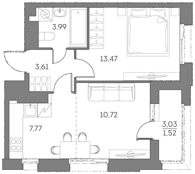 Аквилон BESIDE 2.0 Москва — планировка 1