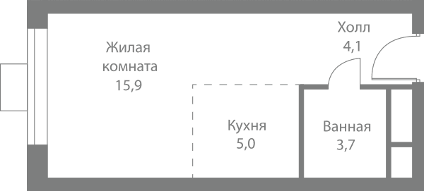 Stellar City Москва — планировка Студия
